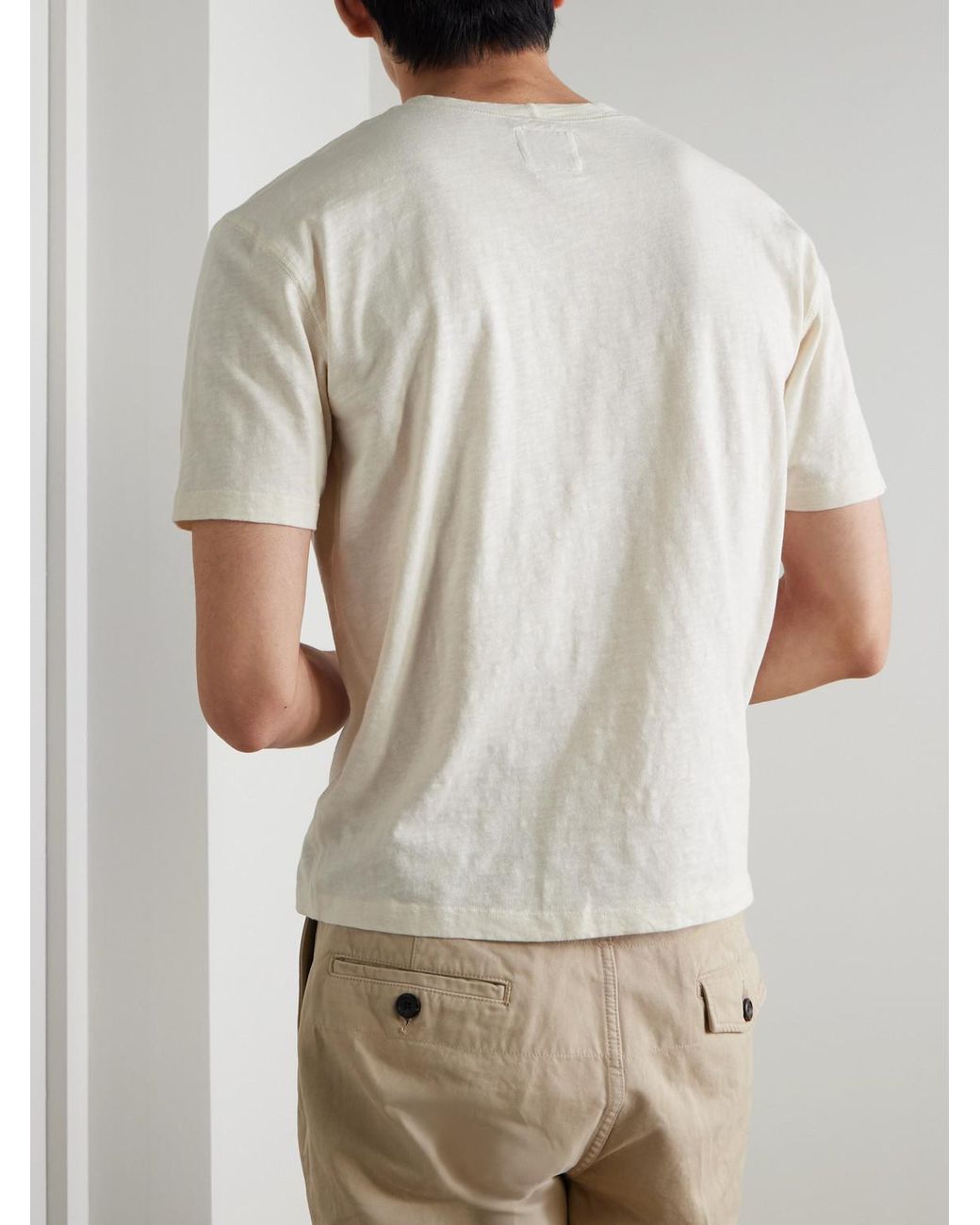Drake's White Cotton-Jersey T-Shirt for men
