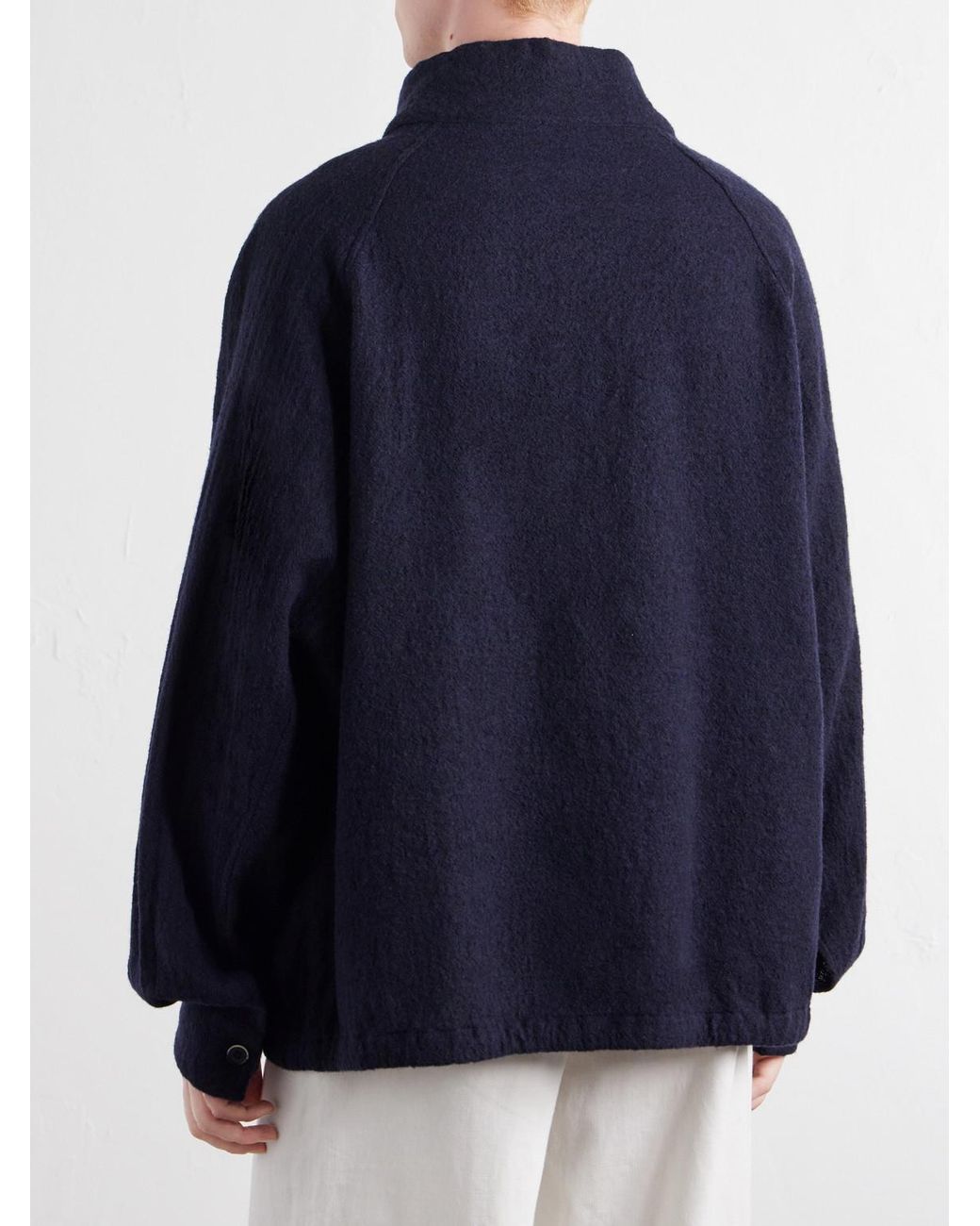 Barena Blue Barcarolo Virgin Wool Blouson Jacket for men