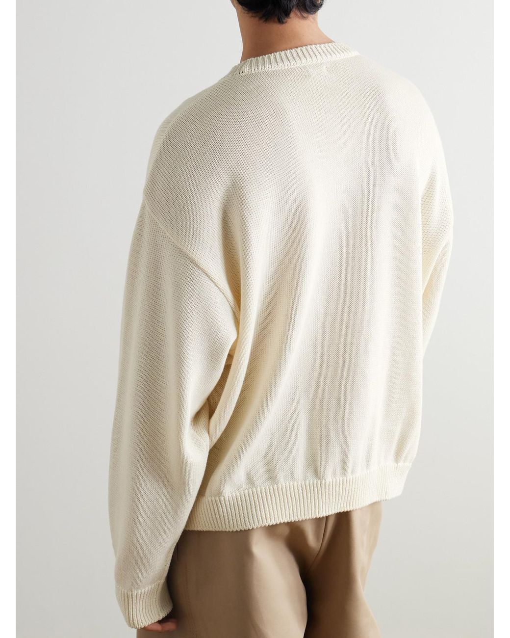 Kapital Natural Cotton-blend Jacquard Sweater for men