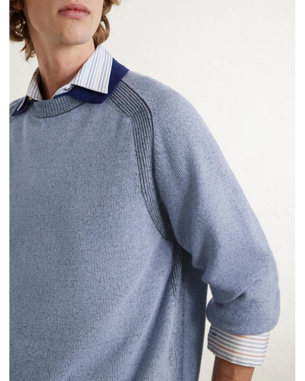 Paul Smith Blue Ribbed Wool Sweater for men