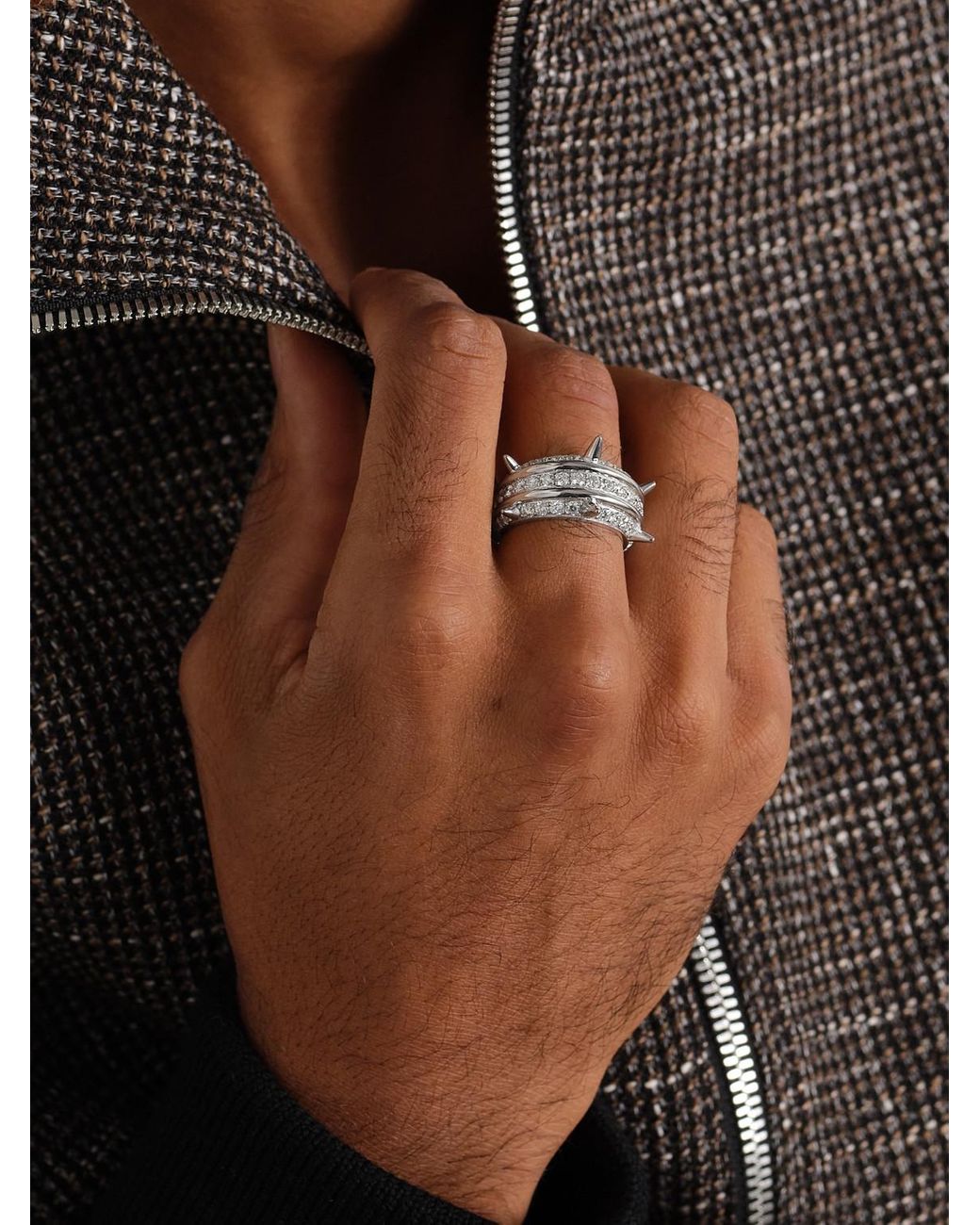 Alex Moss New York Black Destroyer 14-Karat Diamond Ring for men