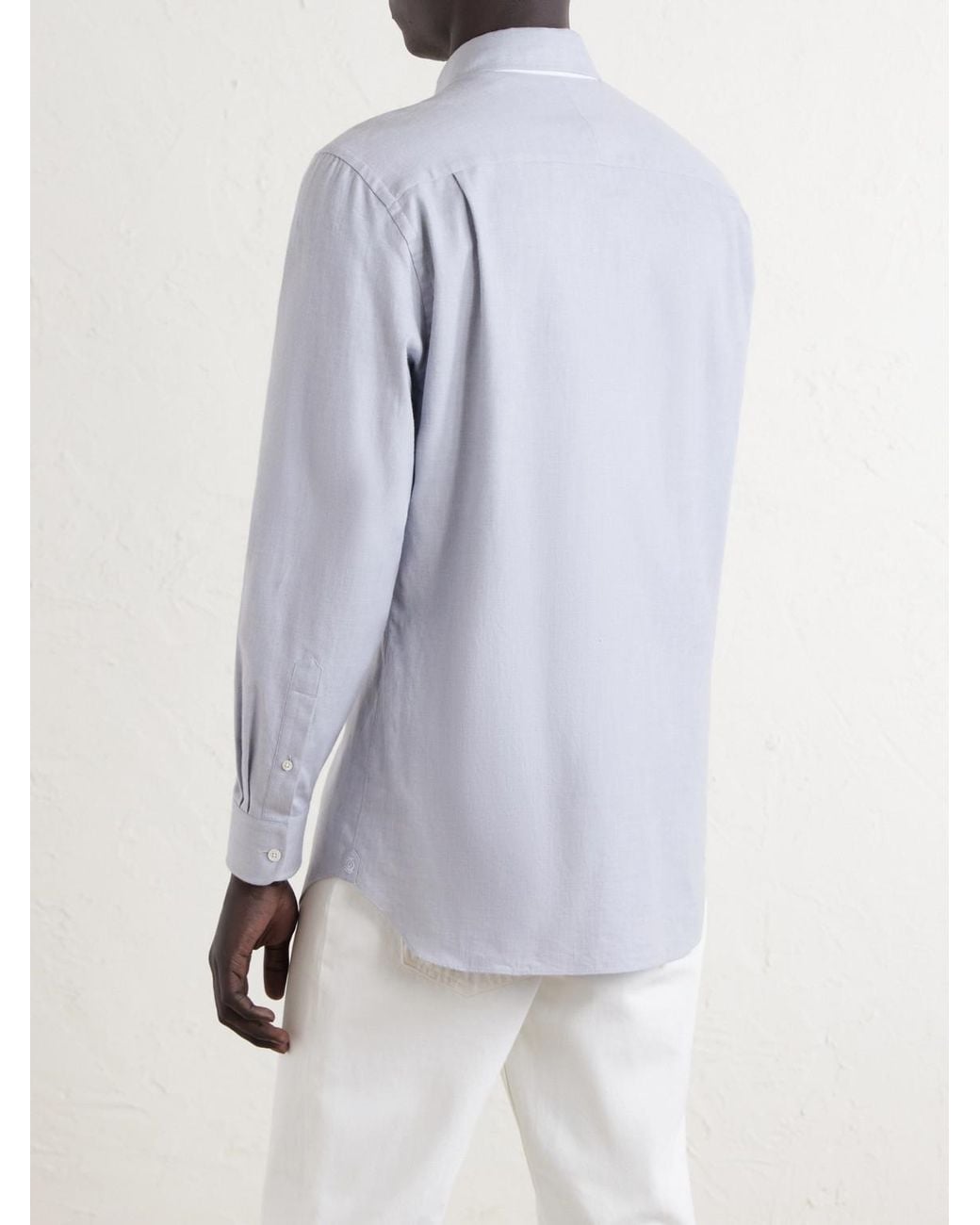 Dunhill White Cotton And Cashmere-blend Shirt for men