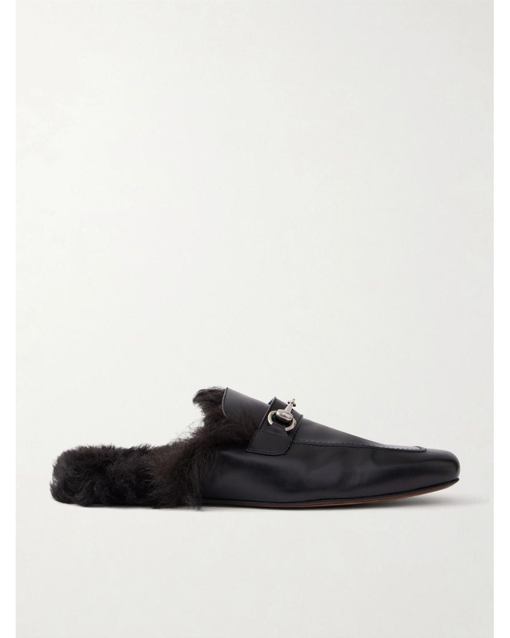 Gucci White Larindo Horsebit-Embellished Leather Loafers for men
