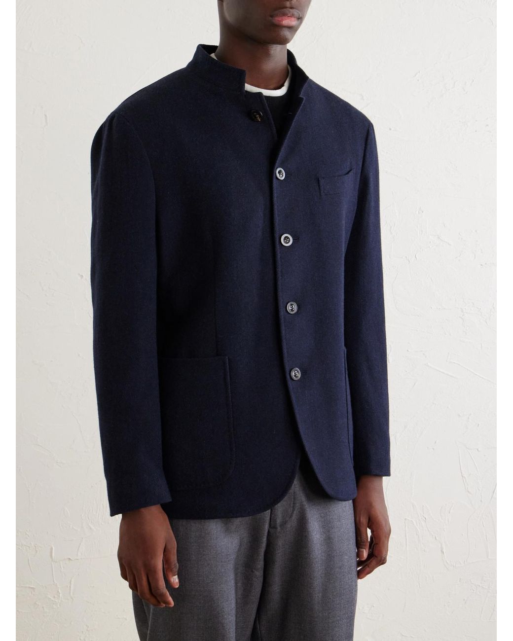 Boglioli Blue Wool-Blend Twill Jacket for men