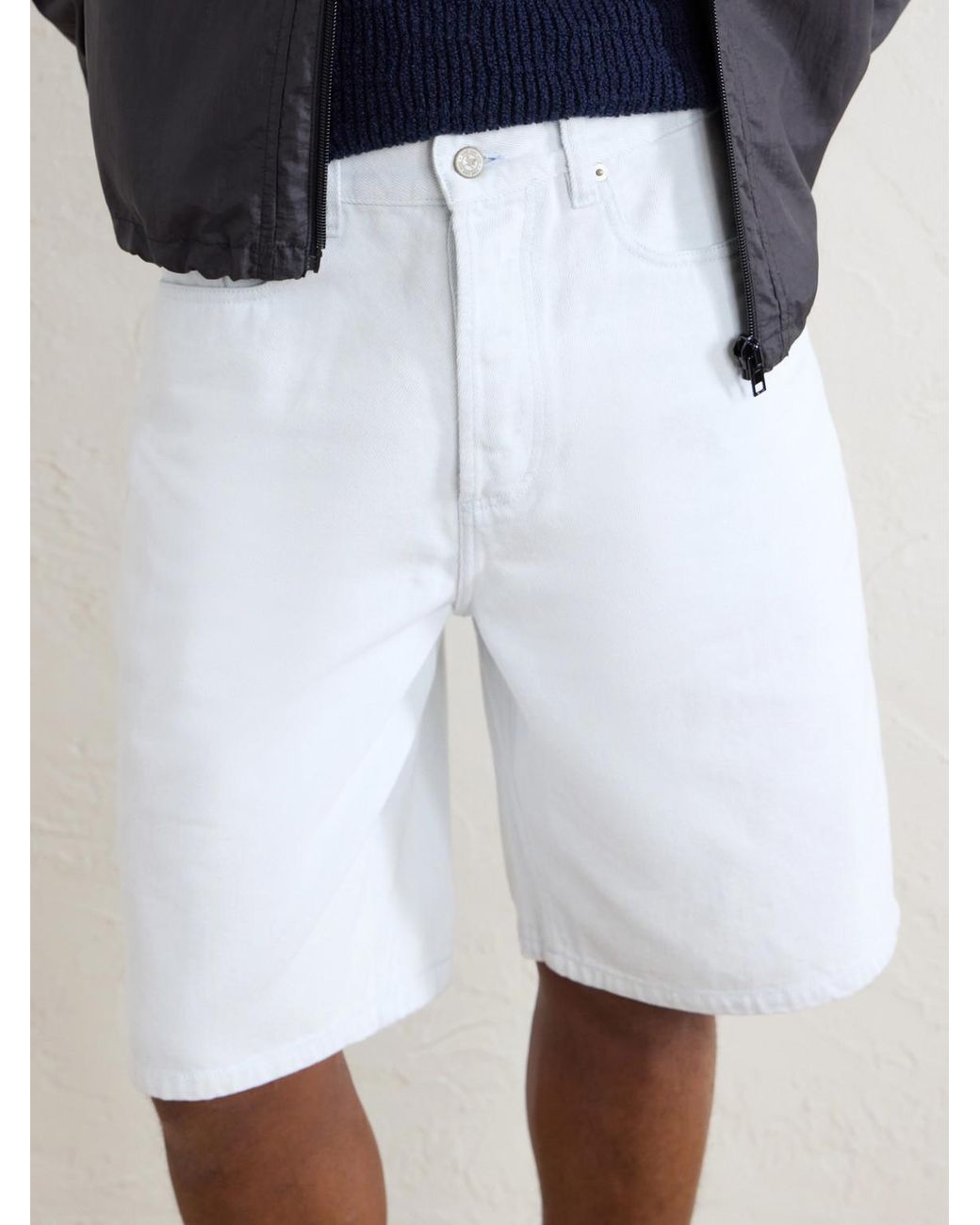 Aimé Leon Dore White Straight-Leg Denim Shorts for men