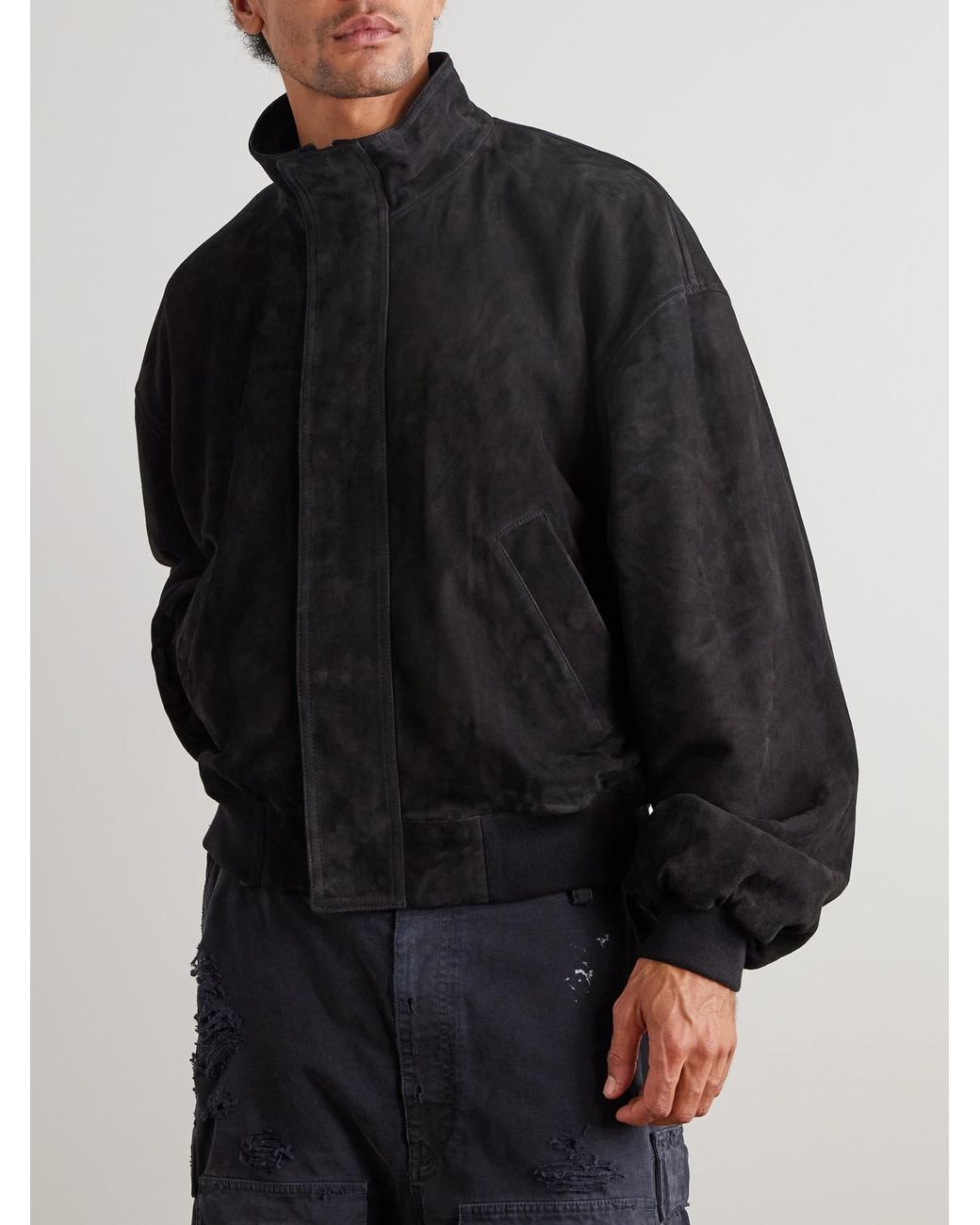 Balenciaga Black Suede Jacket for men