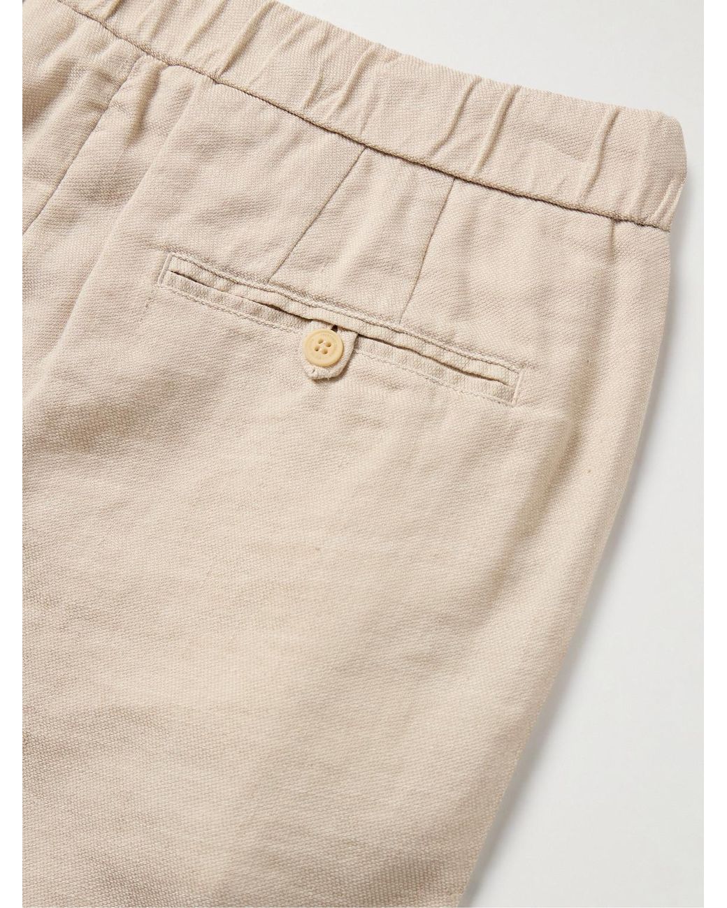 Frescobol Carioca Natural Felipe Straight-Leg Linen And Cotton-Blend Drawstring Shorts for men