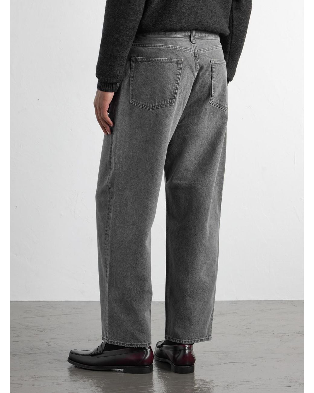 A.PRESSE Gray Wide-Leg Jeans for men