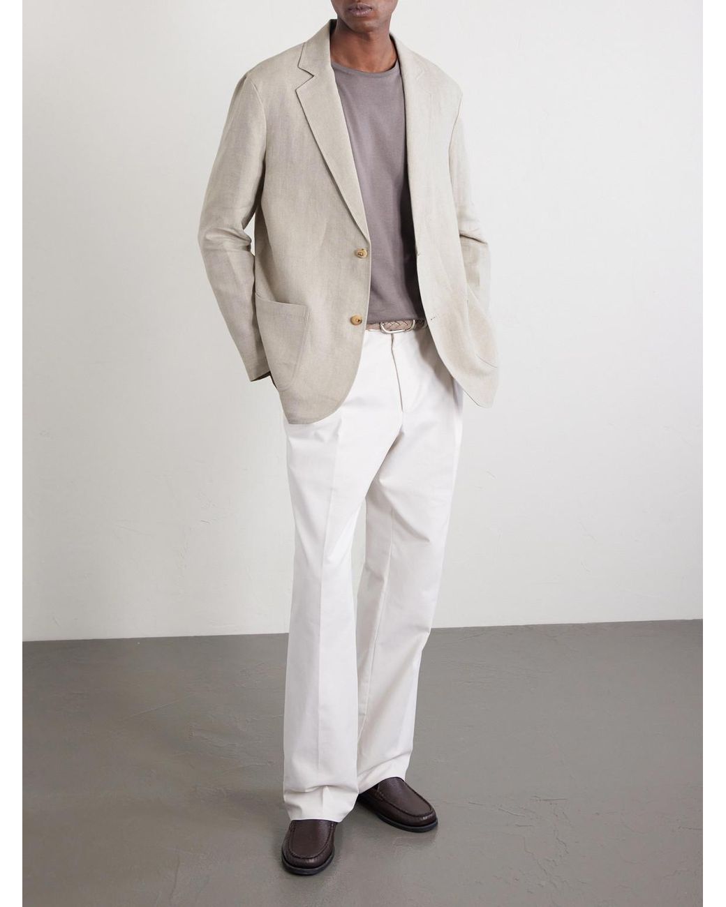 De Bonne Facture Natural Writer's Unstructured Linen Suit Jacket for men