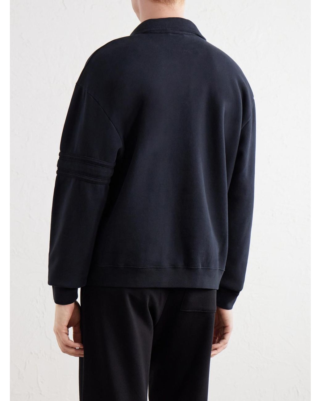 Bode Blue Crew Polo Cotton-Jersey Sweatshirt for men