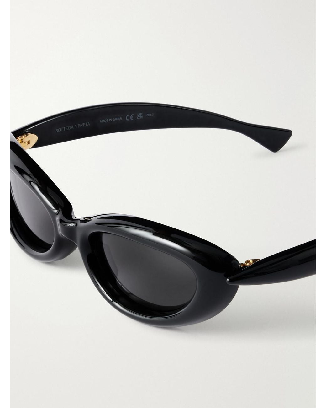 Bottega Veneta Black Sardine Round-Frame Injected Sunglasses for men