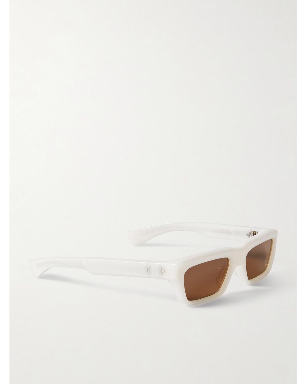 Jacques Marie Mage White Rush Rectangular-frame Acetate Sunglasses for men