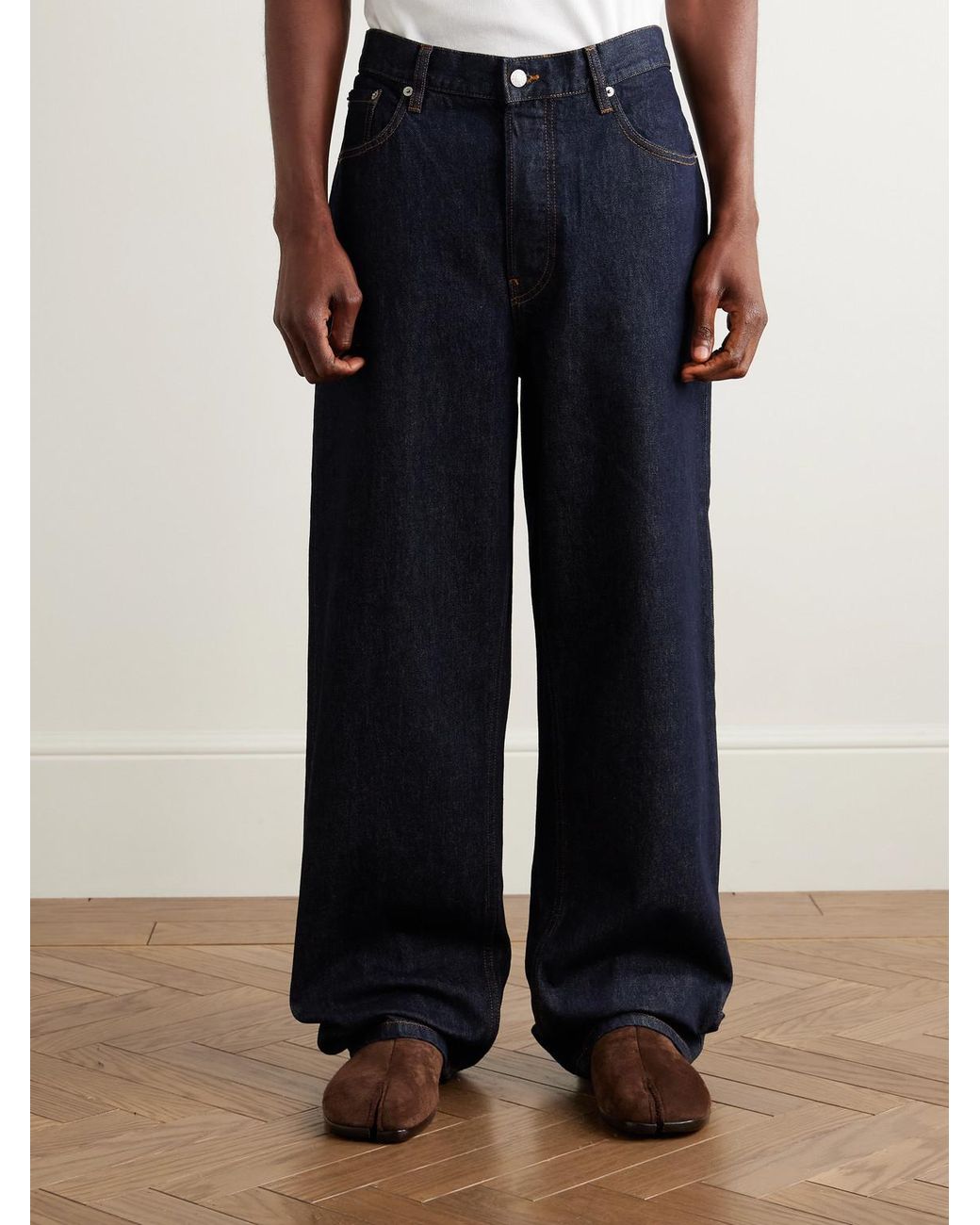Dries Van Noten Blue Wide-Leg Jeans for men