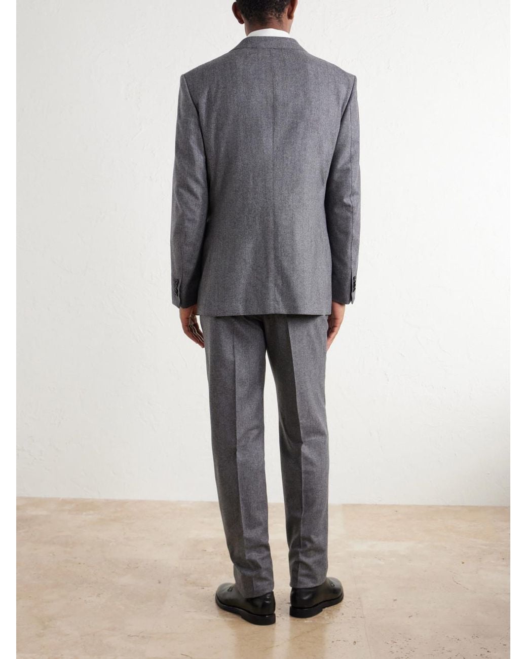 Dunhill Gray Herringbone Wool And Cashmere-Blend Suit Jacket for men