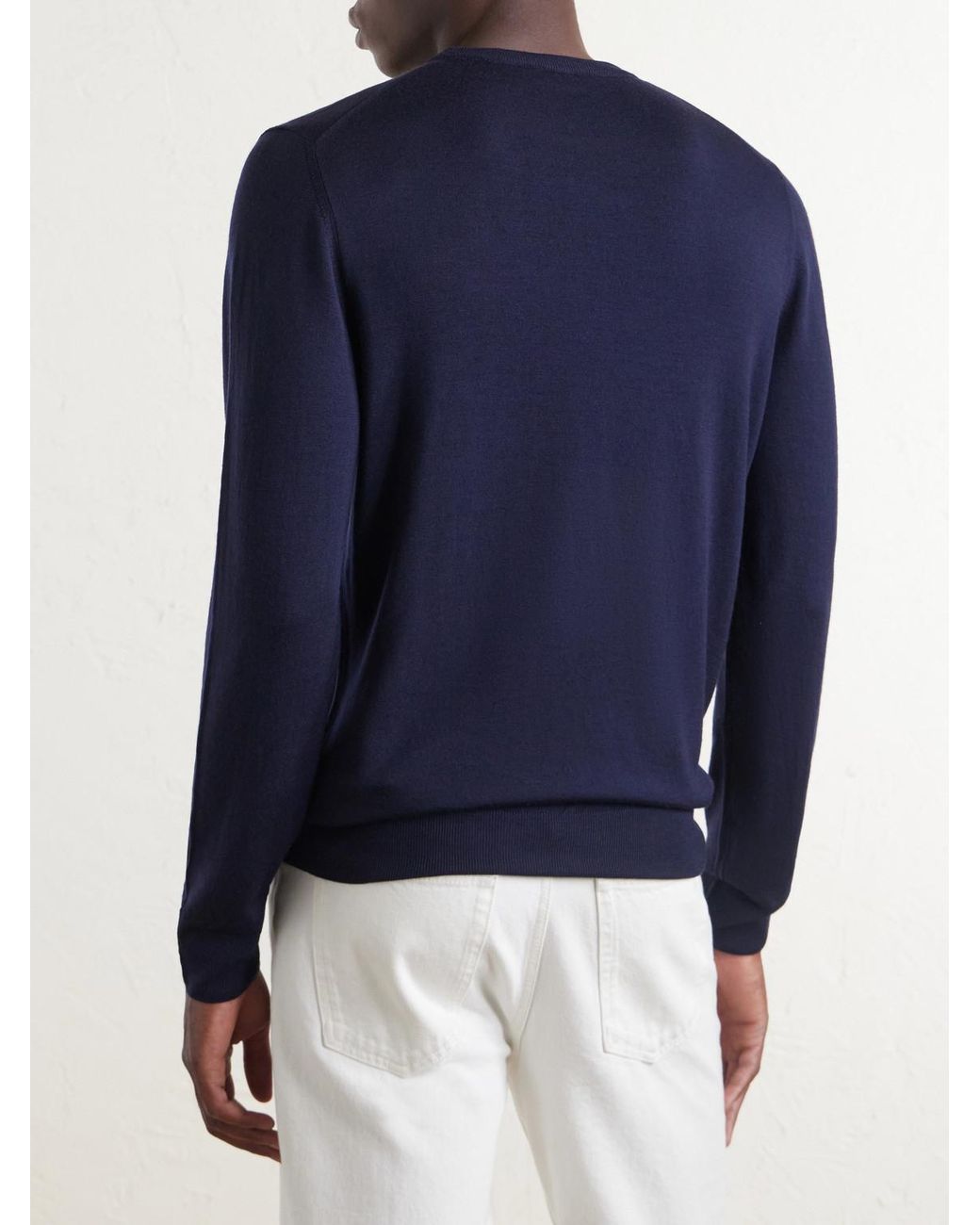 Canali Blue Wool Sweater for men