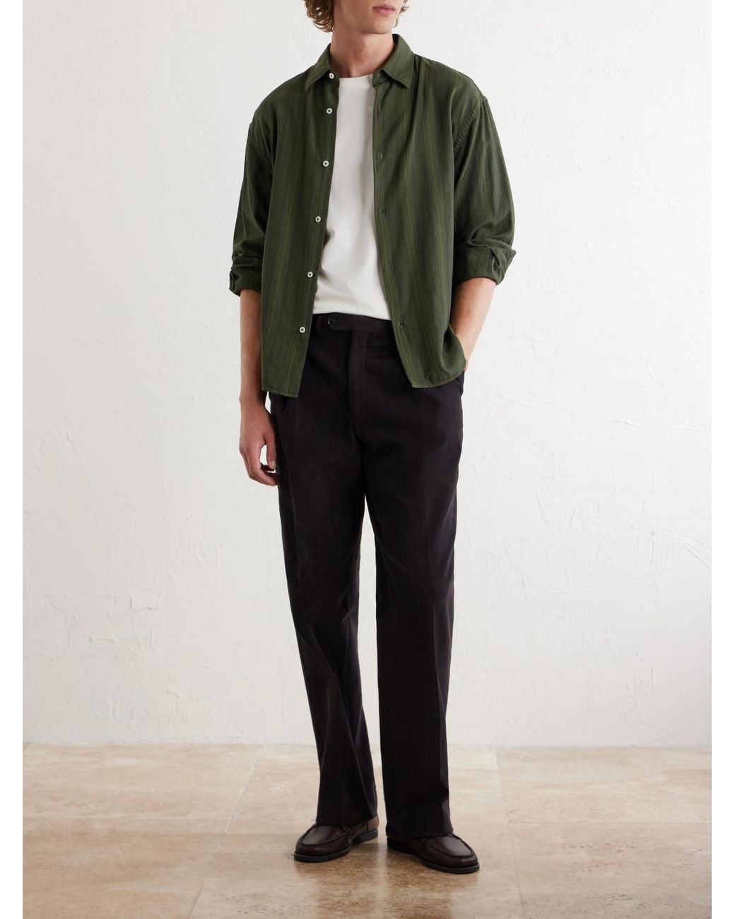 Massimo Alba Green Cotton Overshirt for men