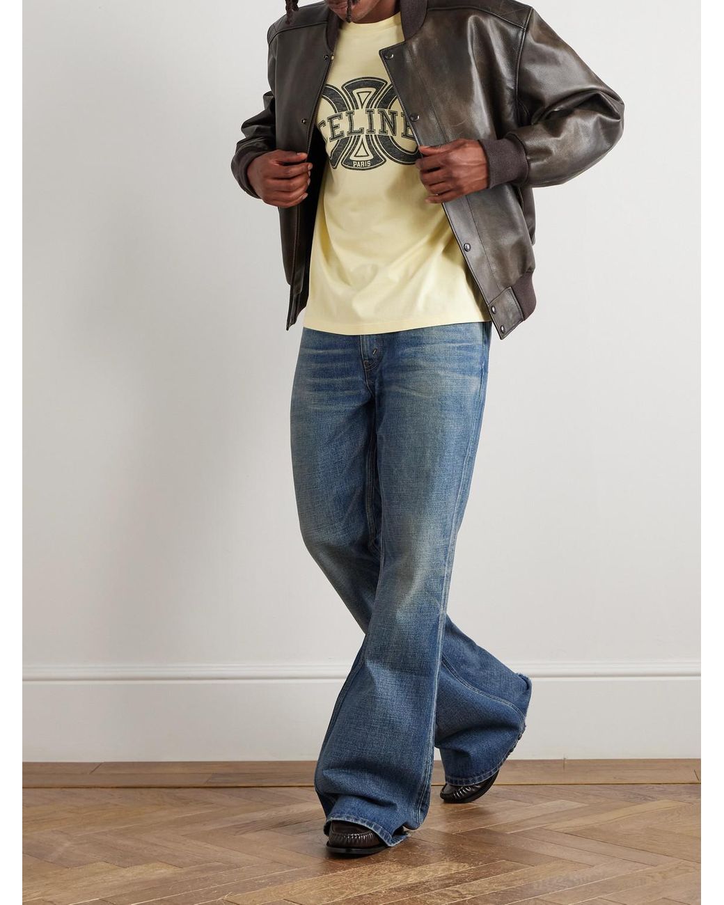 Celine Marco Flared Frayed Jeans in Blue for Men | Lyst UK