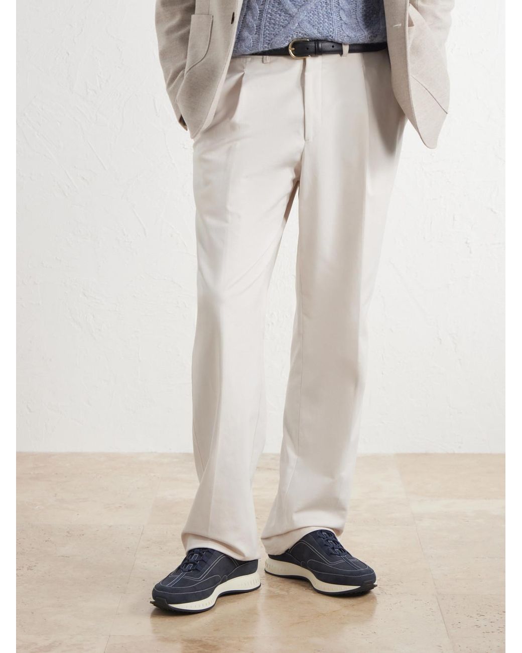 John Lobb Blue Laced Stream Nubuck Sneakers for men