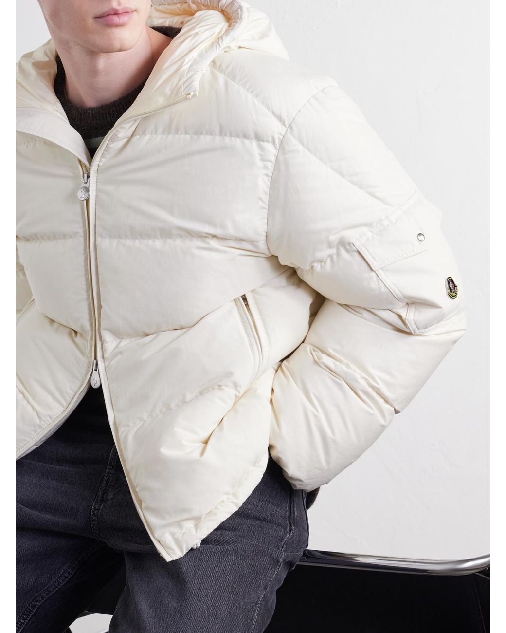 Moncler Natural Himalaya Hooded Quilted Cotton-Blend Shell Down Jacket for men