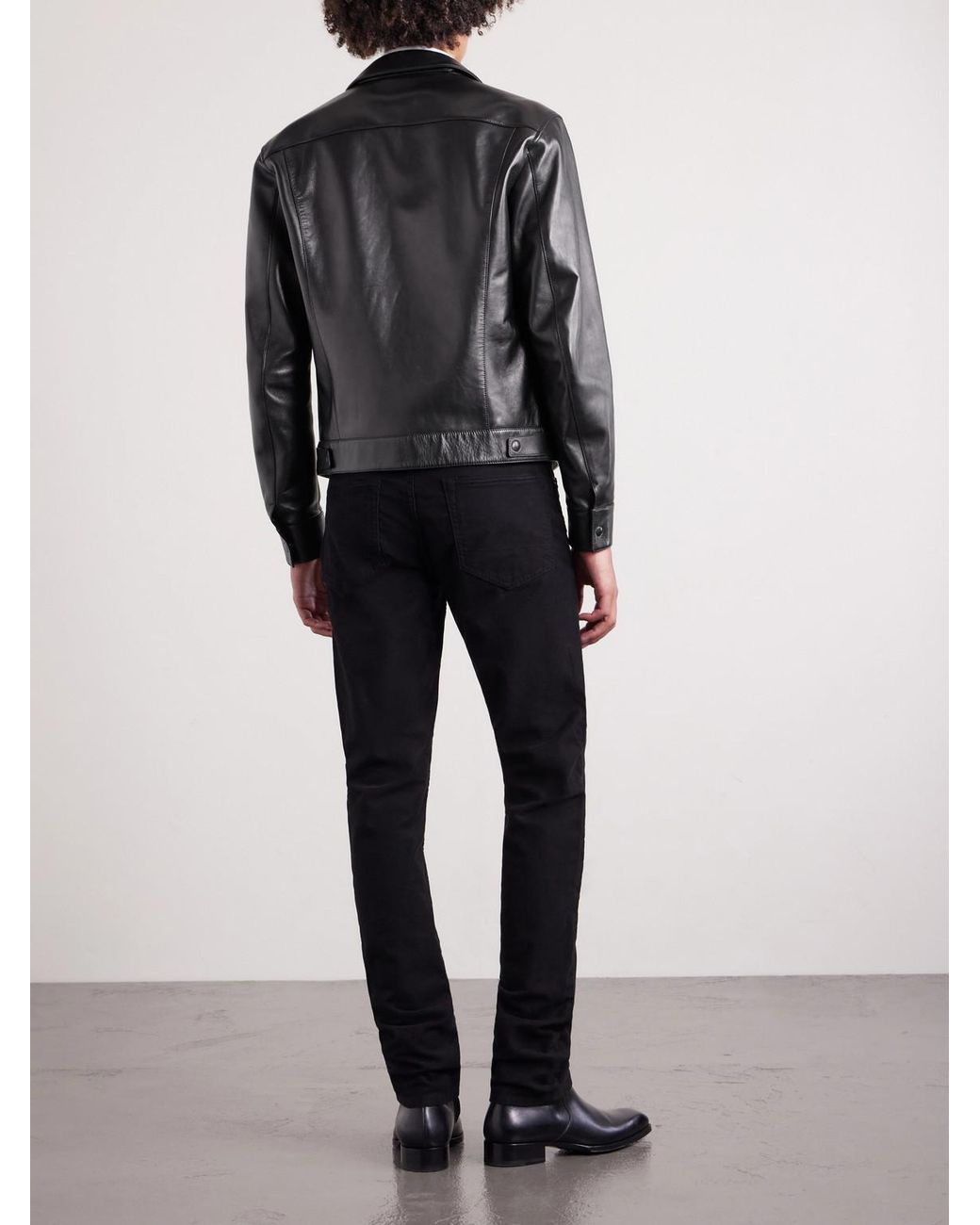 Tom Ford Black Slim-Fit Leather Jacket for men