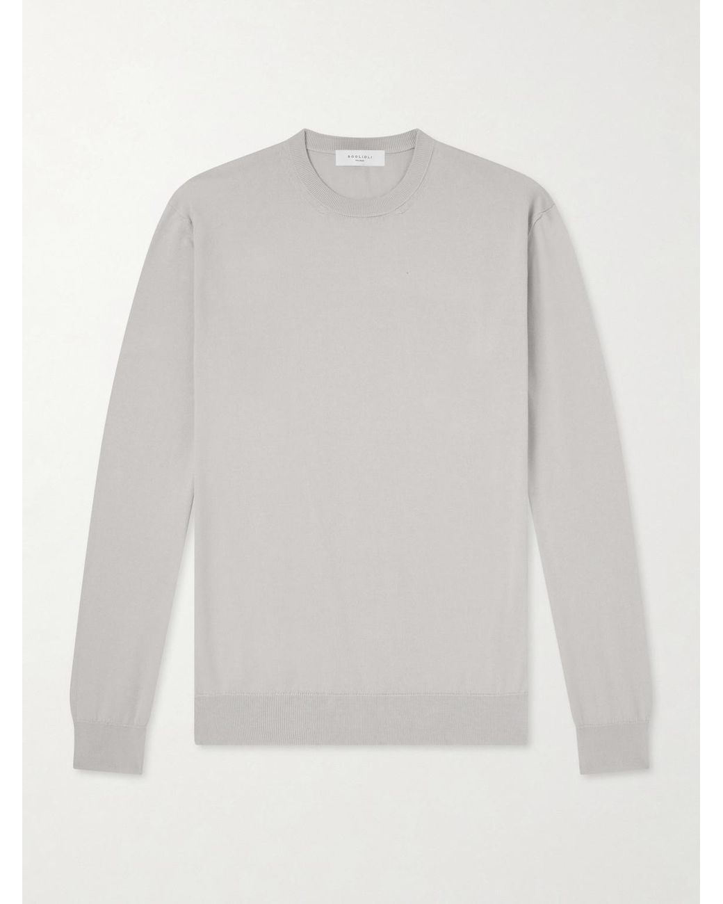 Boglioli White Cotton-Jersey Sweater for men