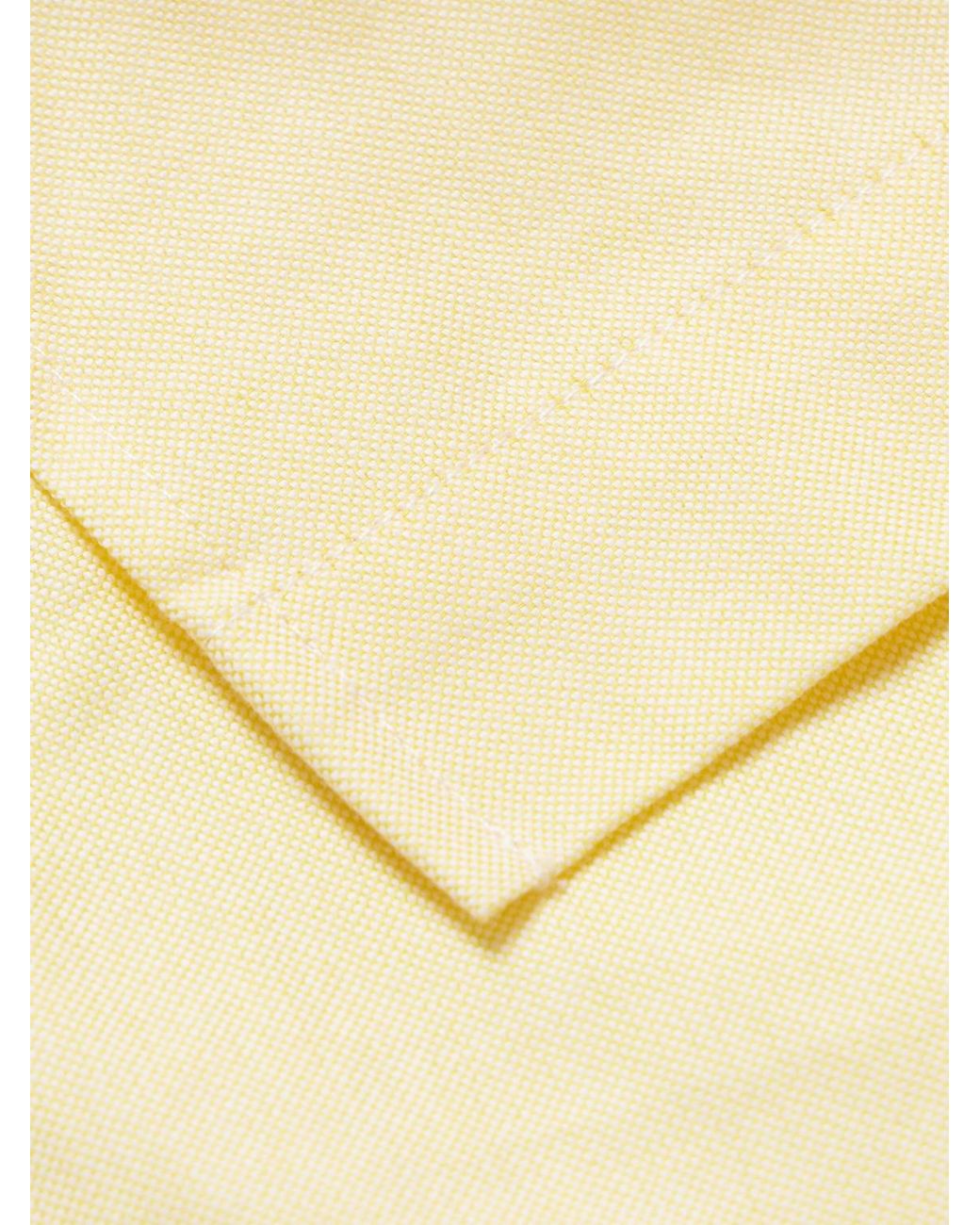 Portuguese Flannel Yellow Belavista Button-Down Collar Cotton Shirt for men