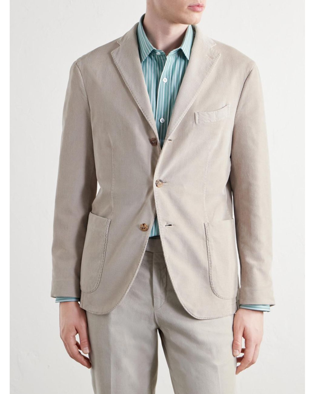 Boglioli Natural Cotton-blend Corduroy Suit Jacket for men