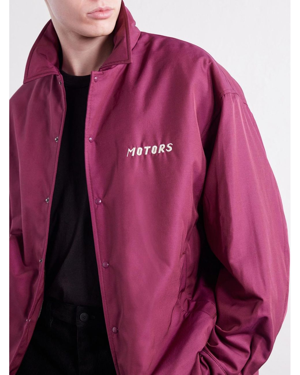 Visvim Purple Embroidered Wool And Silk-Blend-Twill Jacket for men