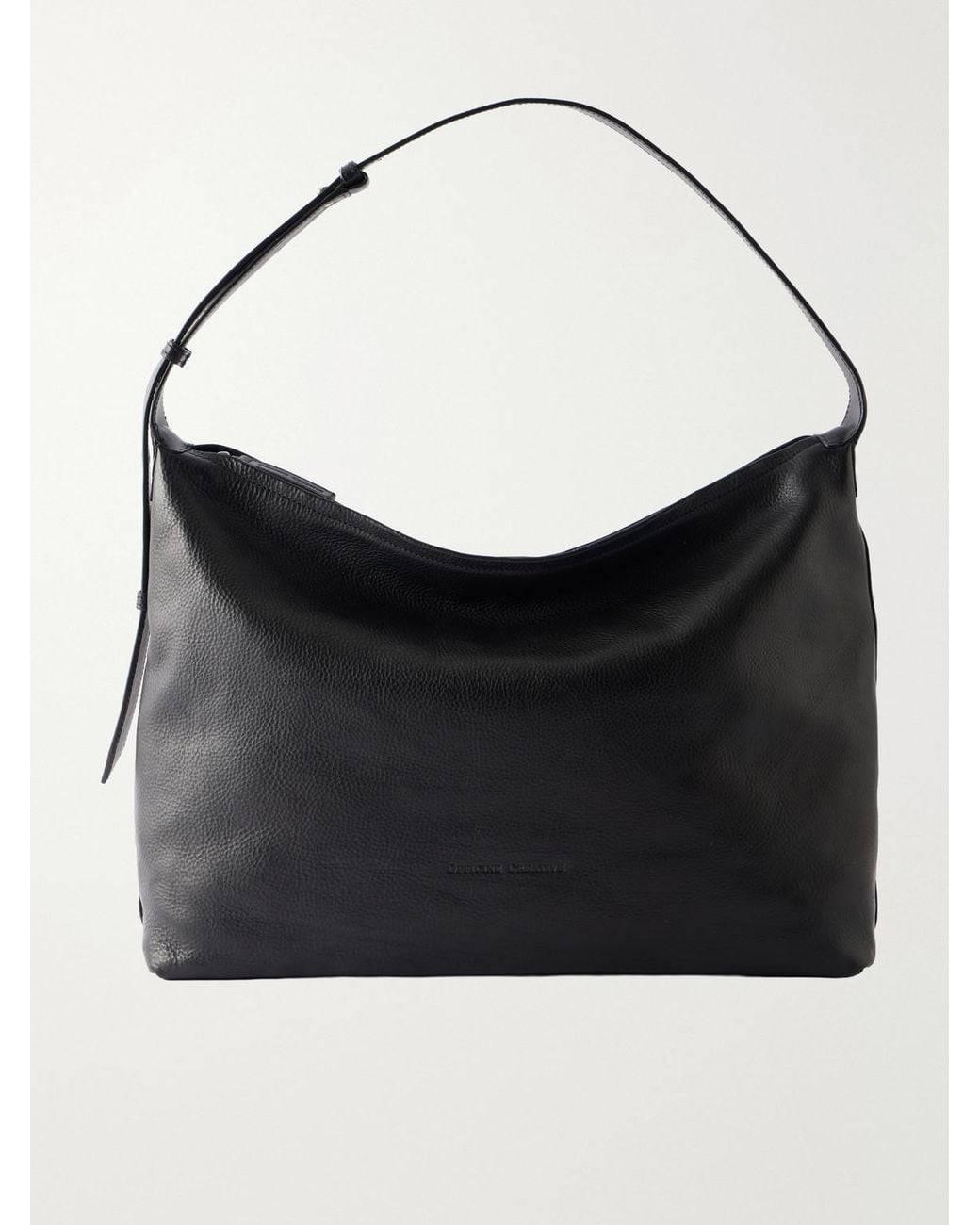 Officine Creative Black Maderna Full-Grain Leather Messenger Bag for men
