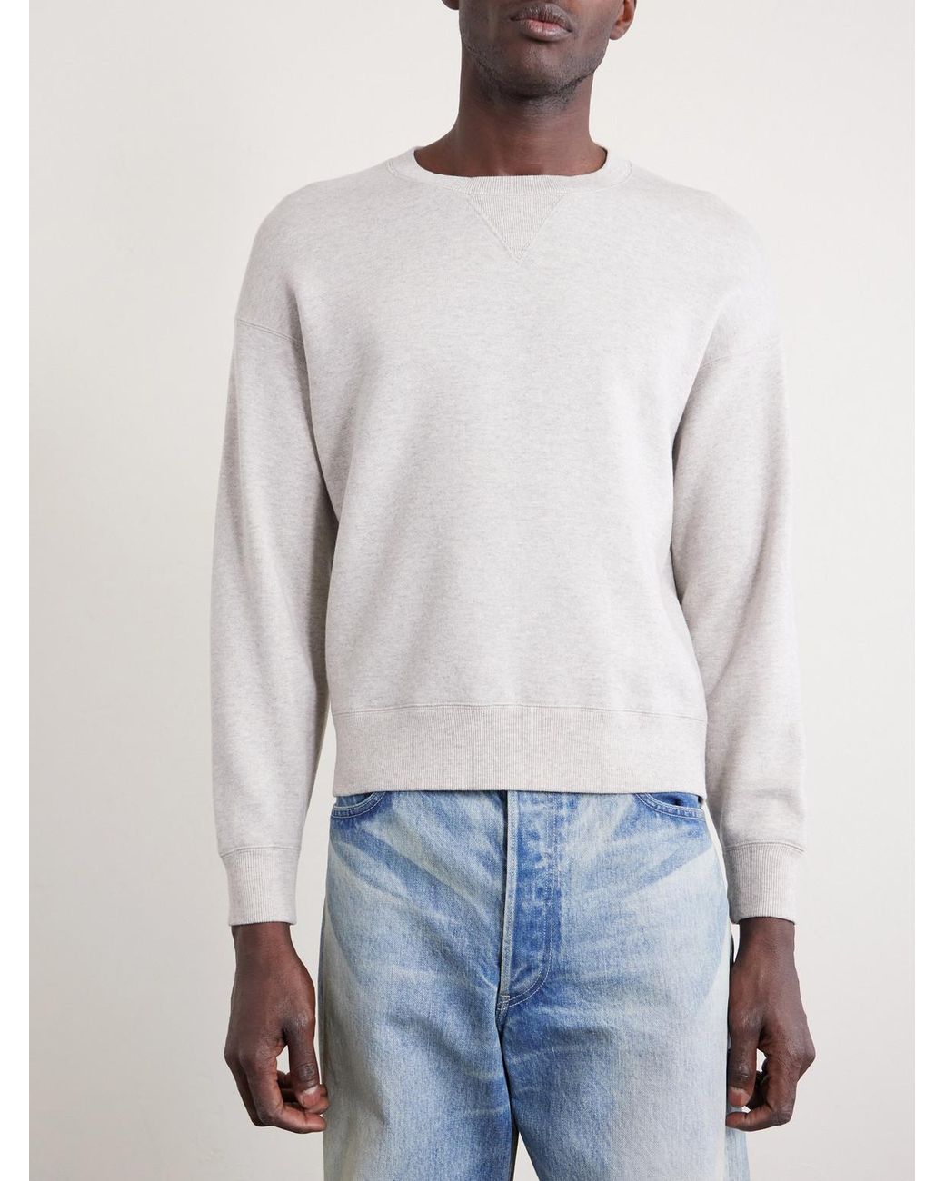 Visvim Natural Jumbo Sb Wool And Cotton-Blend Jersey Sweatshirt for men