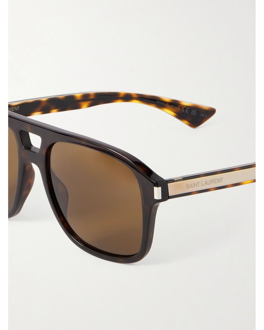 Saint Laurent Multicolor Double-Bridge Aviator-Style Acetate Sunglasses for men