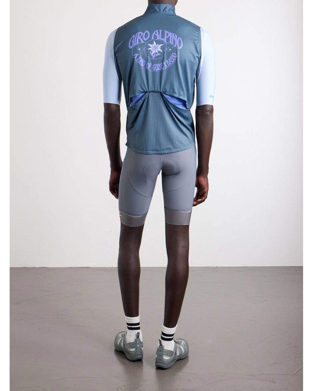 A Kind Of Guise Blue Basso Giro Alpino Logo-Print Shell Cycling Gilet for men