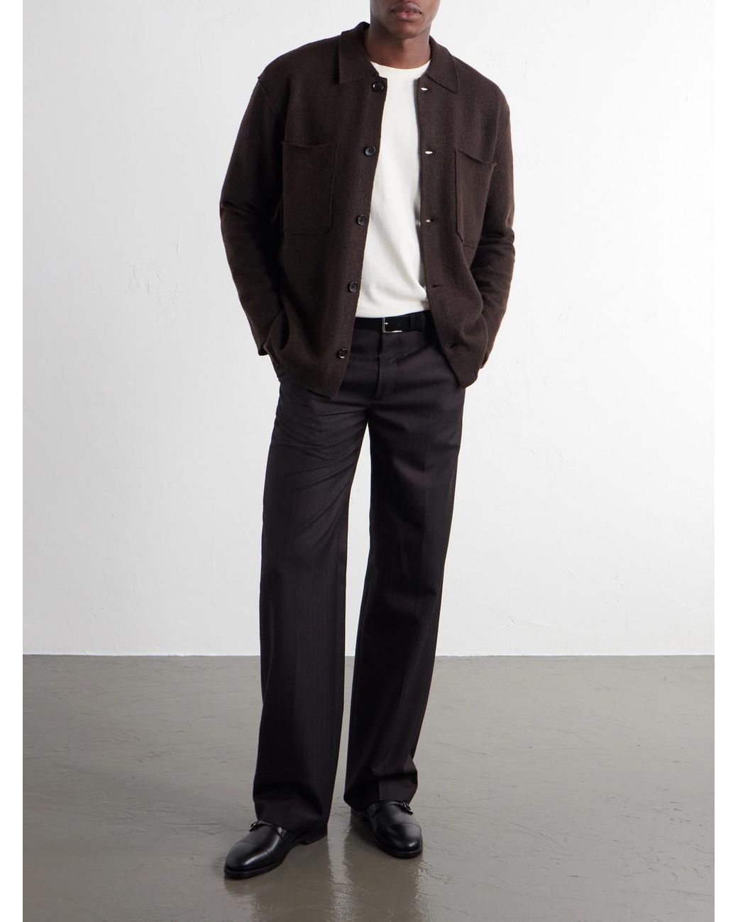 NN07 Black Jonas 6398 Merino Wool Overshirt for men