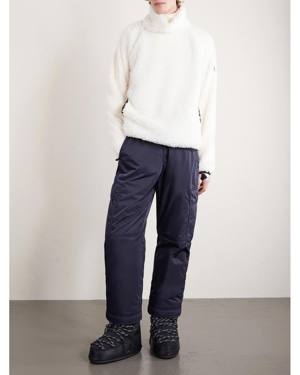 Moncler Blue Wide-Leg Padded Ski Salopettes for men