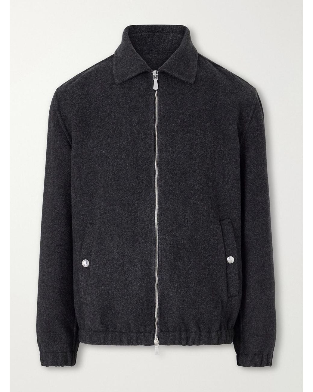 Eleventy Black Wool Bomber Jacket for men