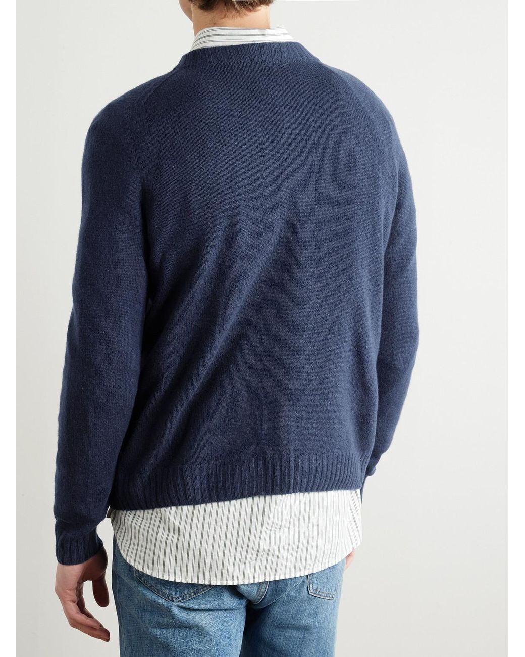 John Smedley Blue Norfolk Recycled-Cashmere And Merino Wool-Blend Sweater for men