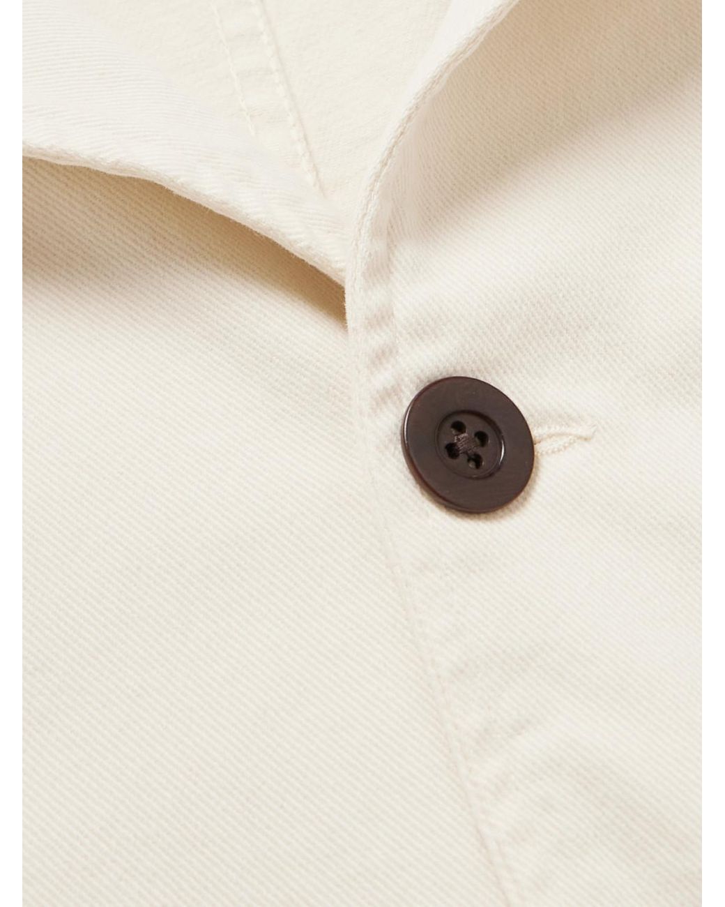 Portuguese Flannel Natural Labura Stretch-Cotton Twill Overshirt for men