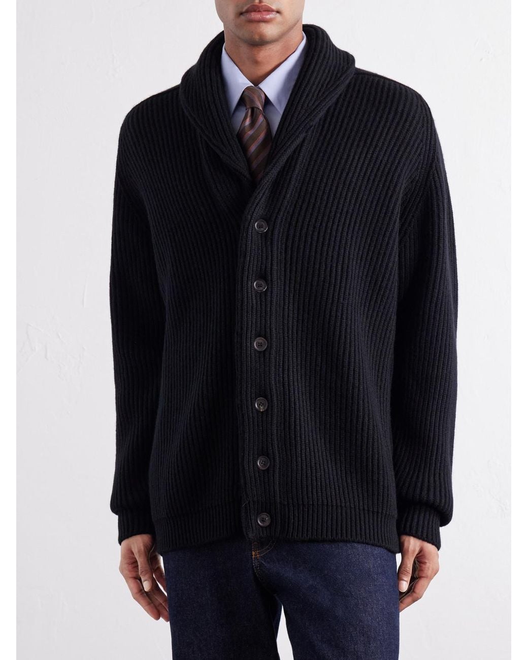 Begg x Co Blue Yacht Cashmere Cardigan for men