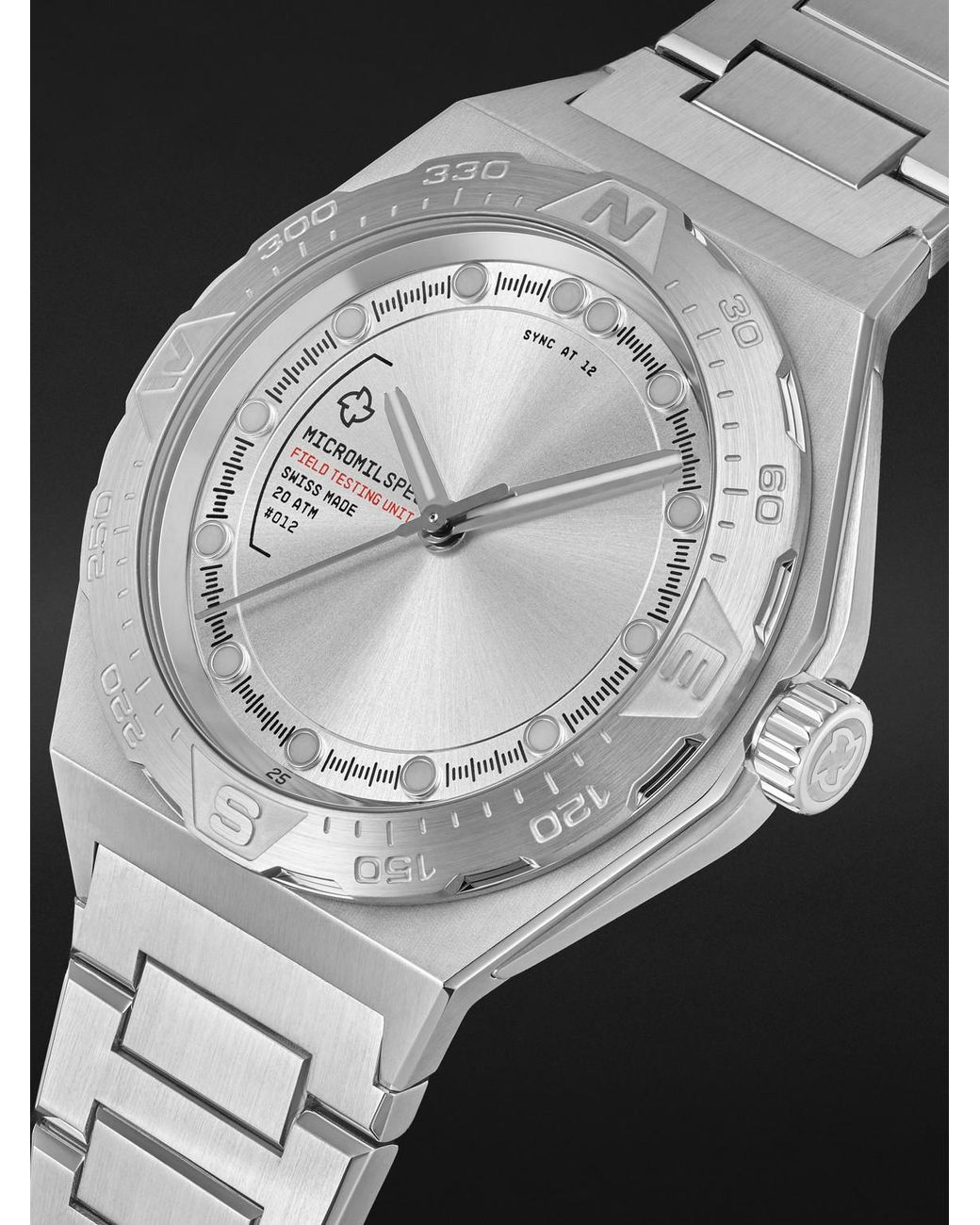 MICROMILSPEC Black The Field Testing Unit Compass Automatic 42Mm Stainless Steel Watch, Ref. No. Mic_023 for men