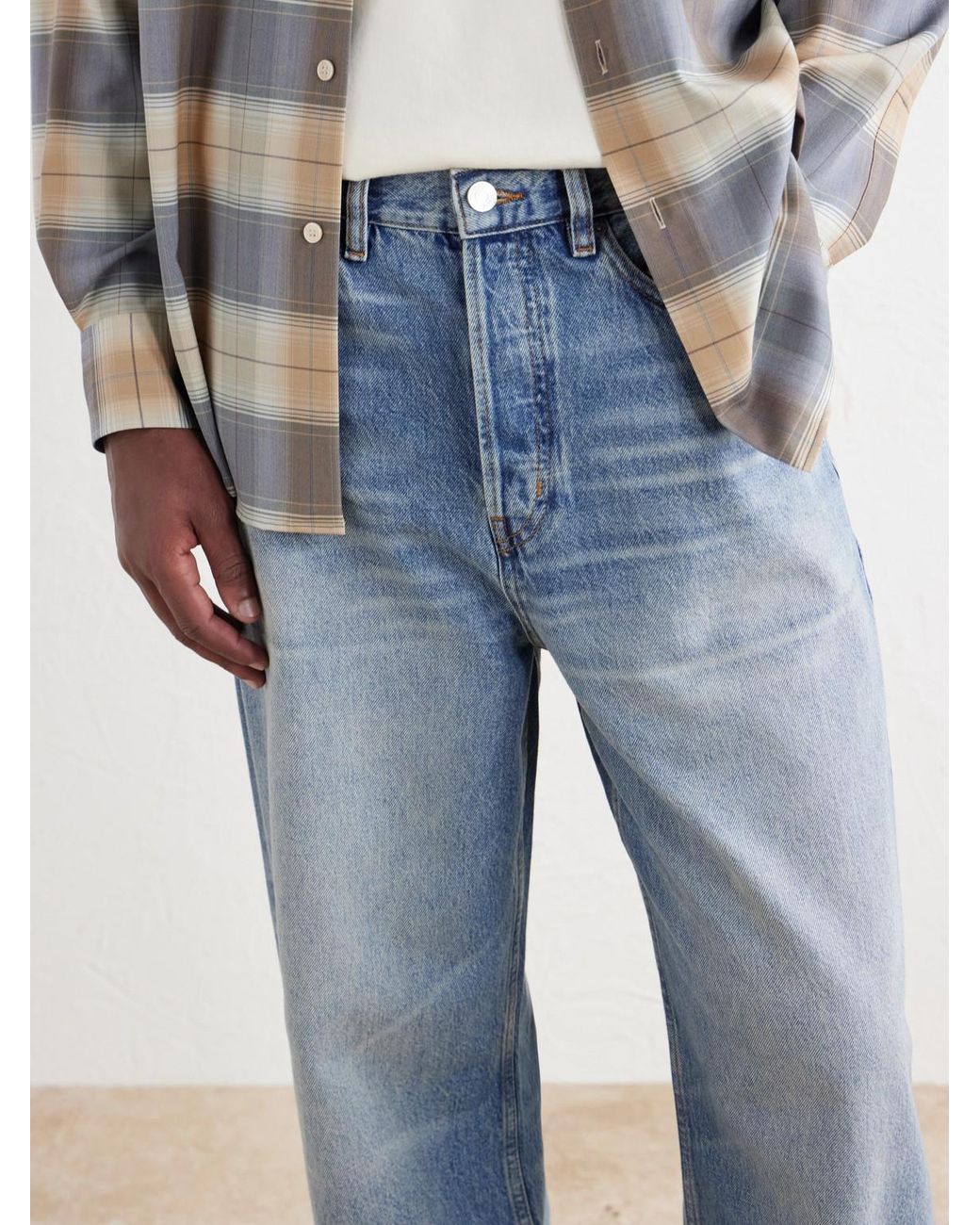 FRAME Blue Wide-Leg Jeans for men