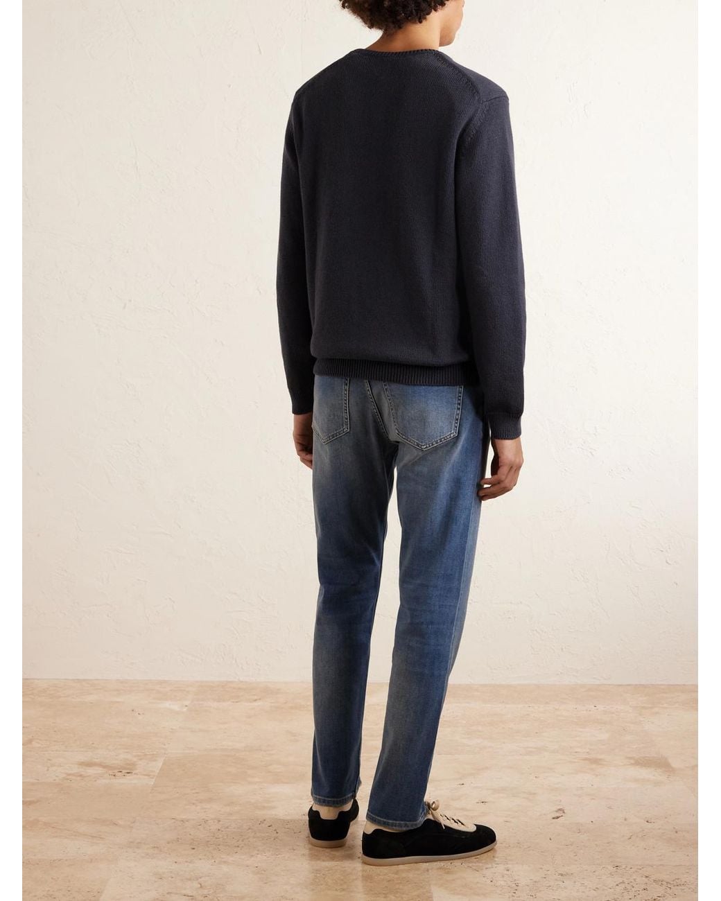 Eleventy Blue Cotton And Silk-Blend Sweater for men