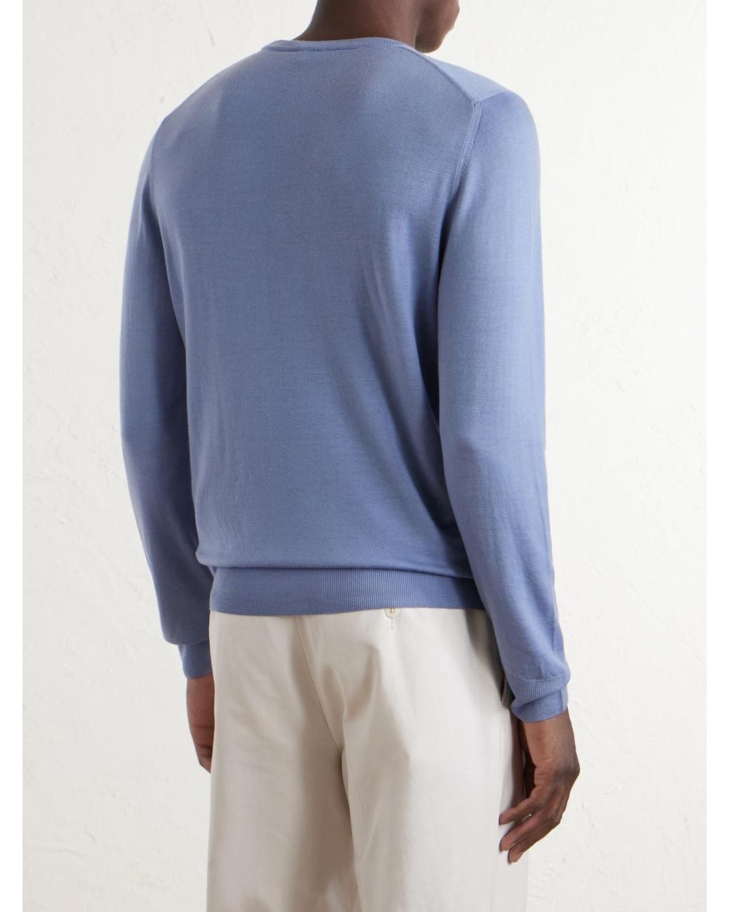 Canali Blue Wool Sweater for men