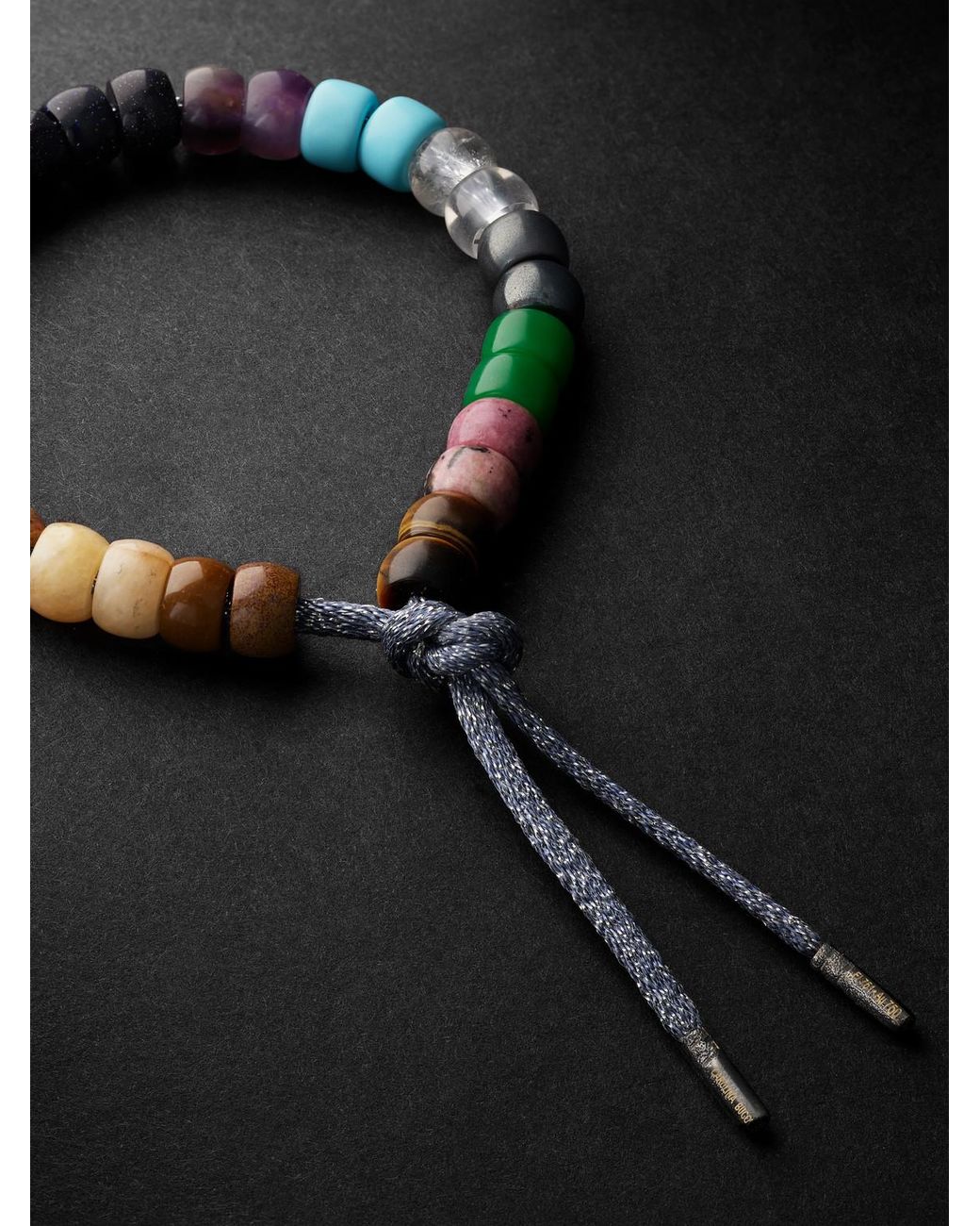 Carolina Bucci Forte Beads Blackened Multi-Stone Bracelet for men