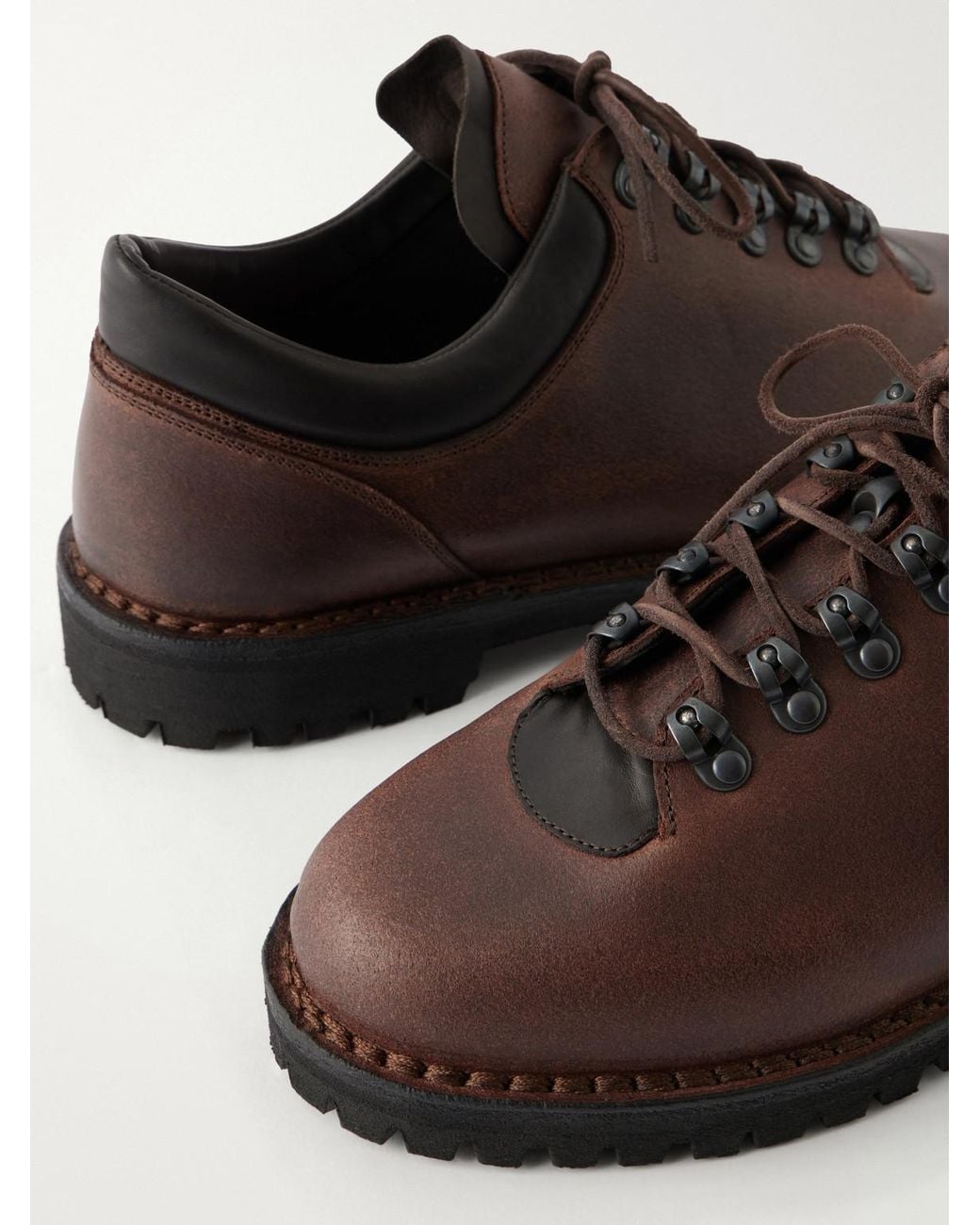 Yuketen Brown Mt. Fiore Oiled Leather Hiking Boots for men