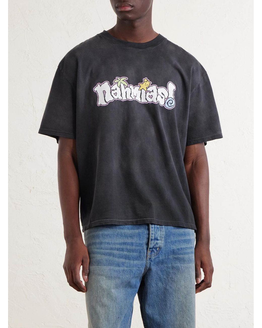 NAHMIAS Black Boardwalk Logo-Print Cotton-Jersey T-Shirt for men