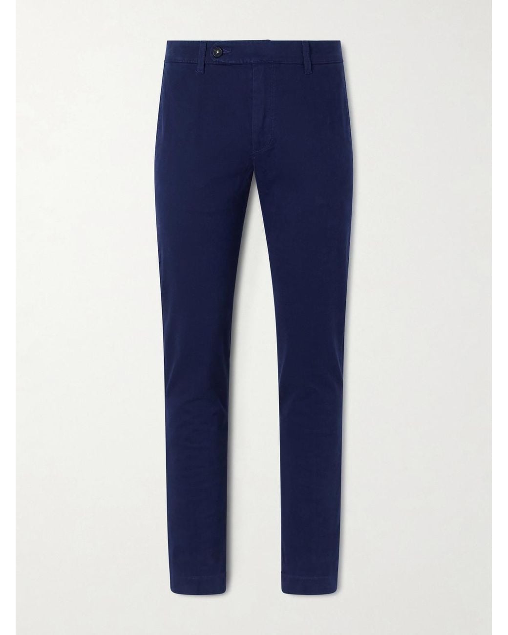 Massimo Alba Blue Winch Straight-leg Cotton-blend Twill Trousers for men