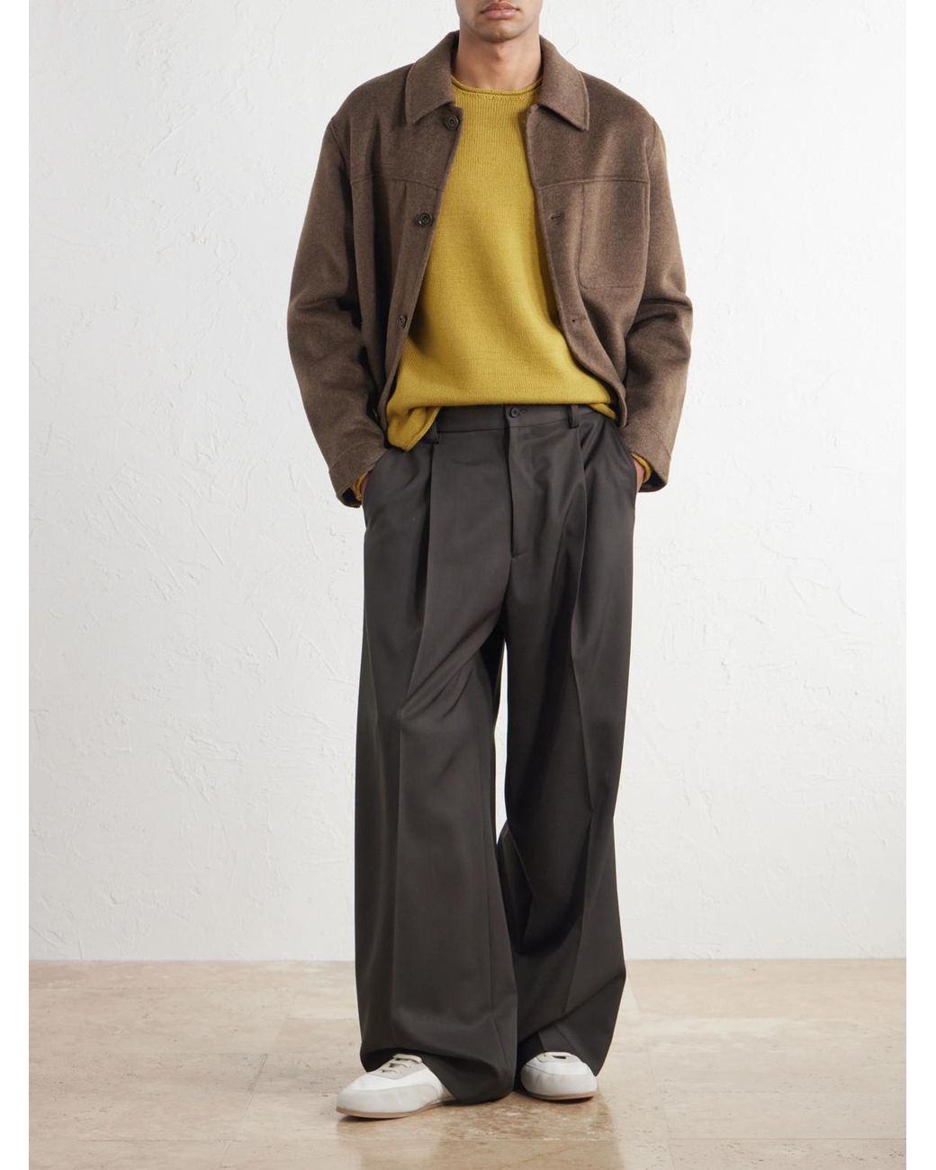 Inis Meáin Yellow Merino Wool And Linen-Blend Sweater for men