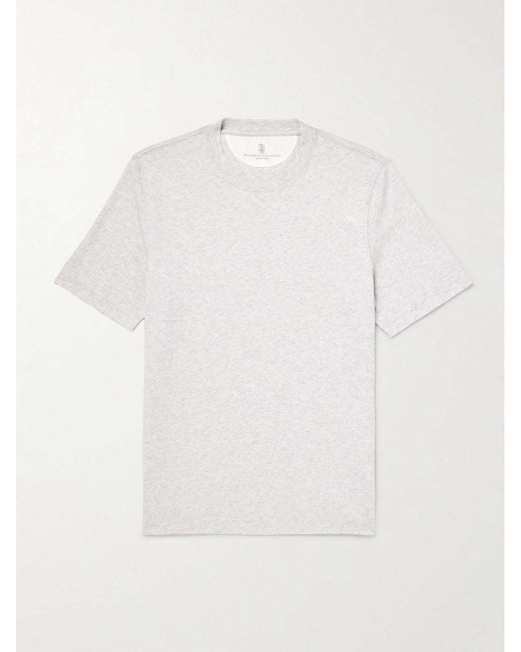 Brunello Cucinelli White Cotton-Jersey T-Shirt for men