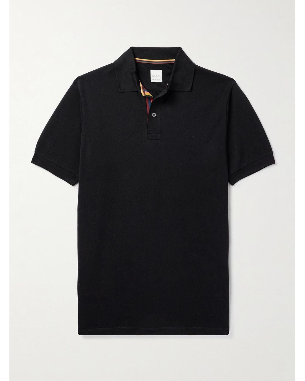 Paul Smith Black Cotton-Piqué Polo Shirt for men