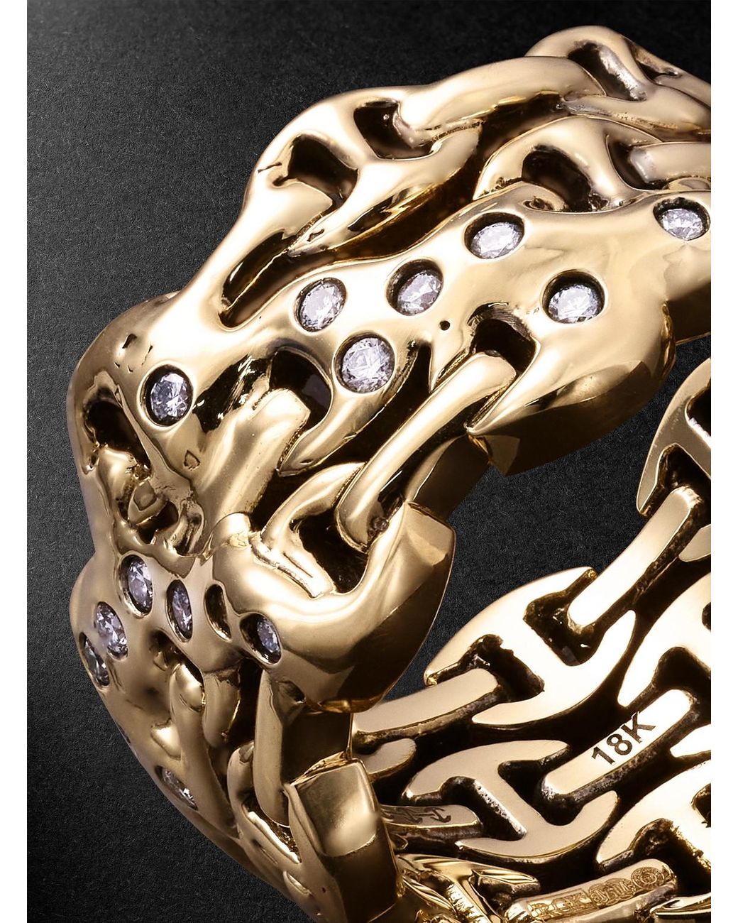 Hoorsenbuhs Black Sacred Melted Series 18-Karat Diamond Ring for men